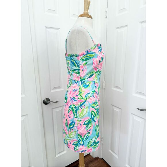 Lilly Pulitzer Womens Blue Pink Totally Blossom Brenda Stretch Mini Dress Size 8 - Picture 2 of 7